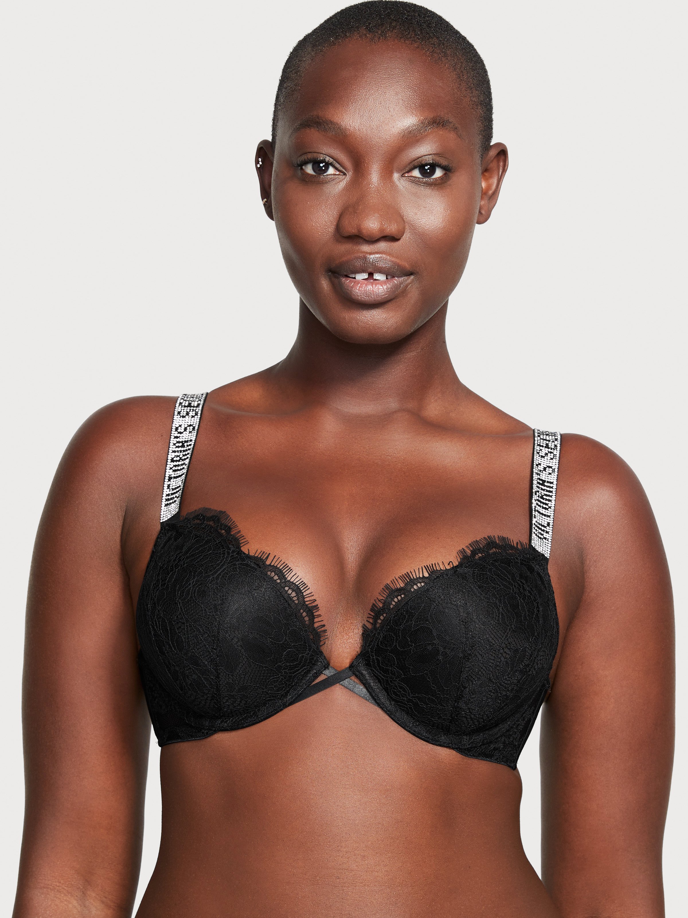 Buy Shine Strap Lace Push-Up Bra in Jeddah