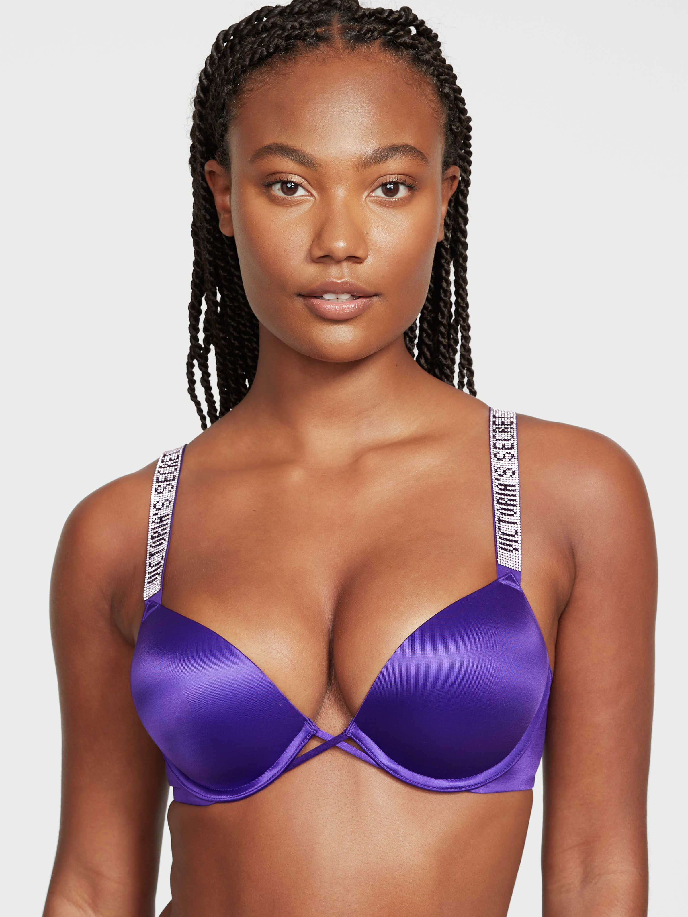 Buy Shine Strap Lace Push-Up Bra in Jeddah