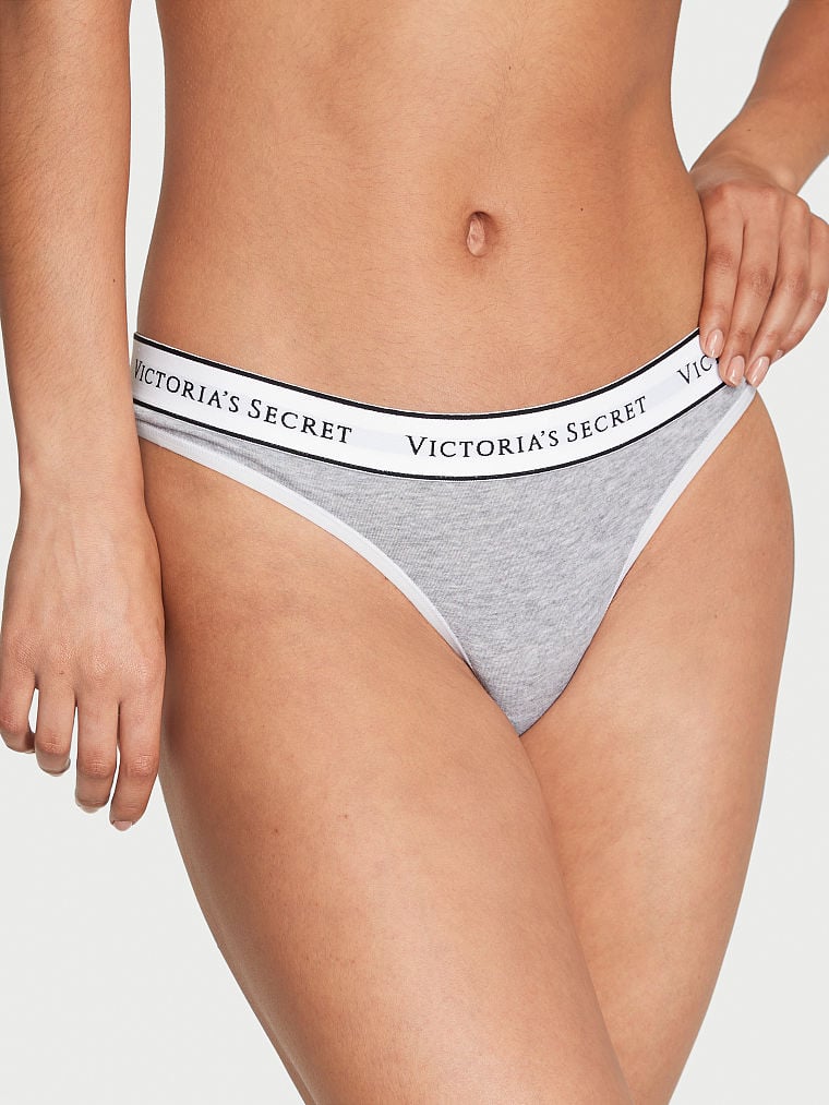 Logo Cotton Thong Panty