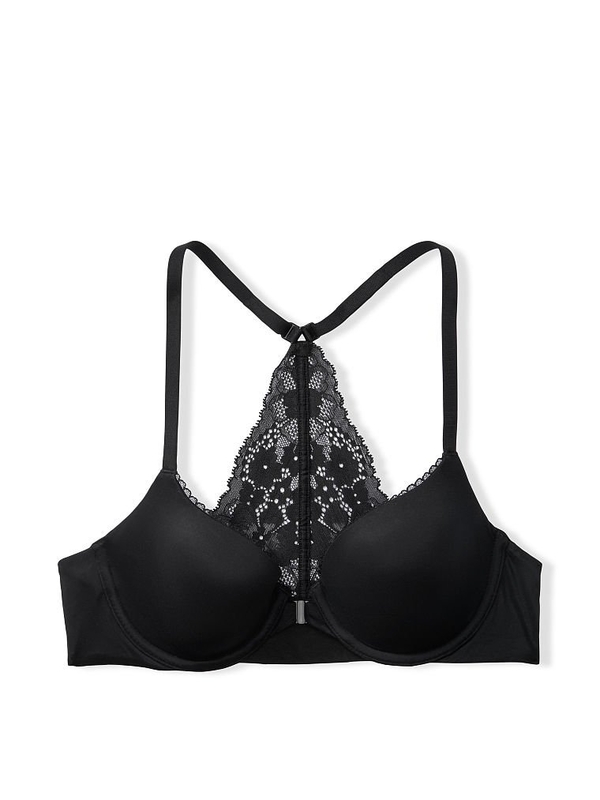 Lightly-Lined Lace-back Demi Bra