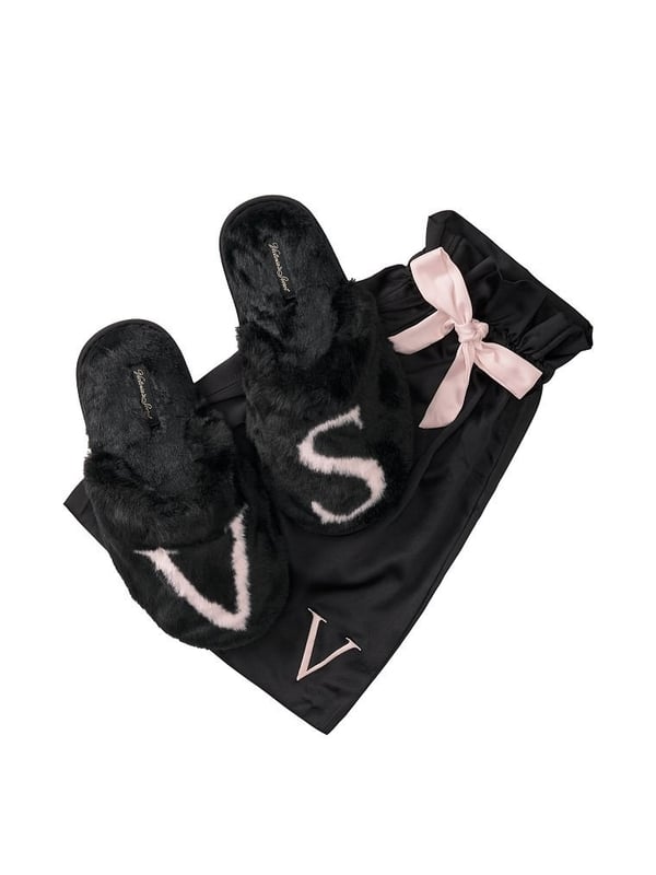 Victoria secret faux fur slippers sales