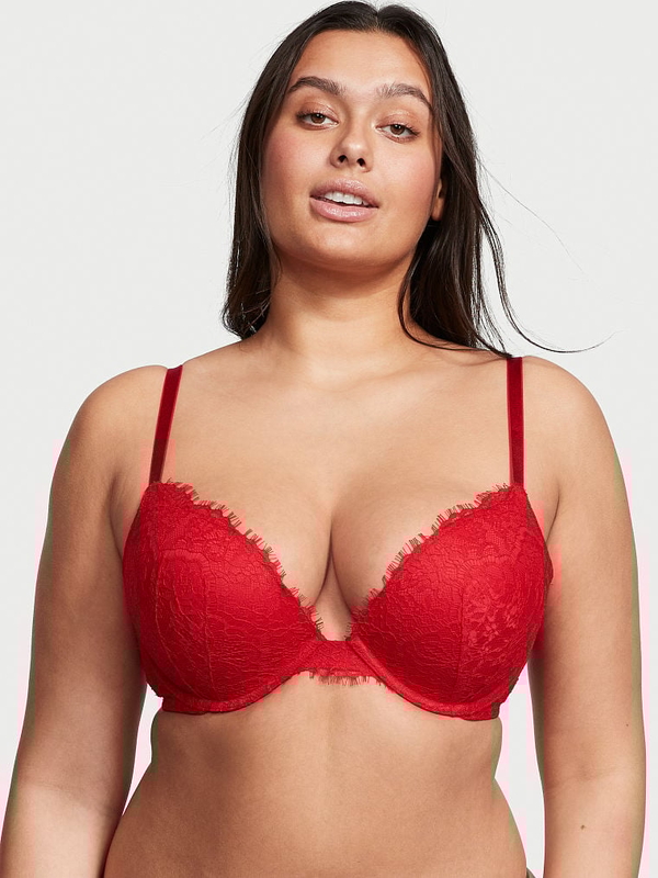 Red lace hot sale push up bralette