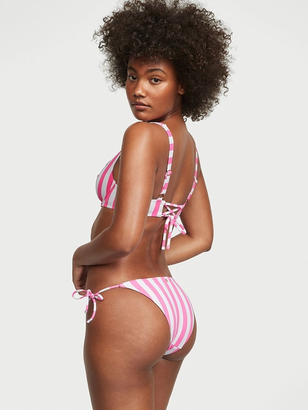 Pink white striped bikini store