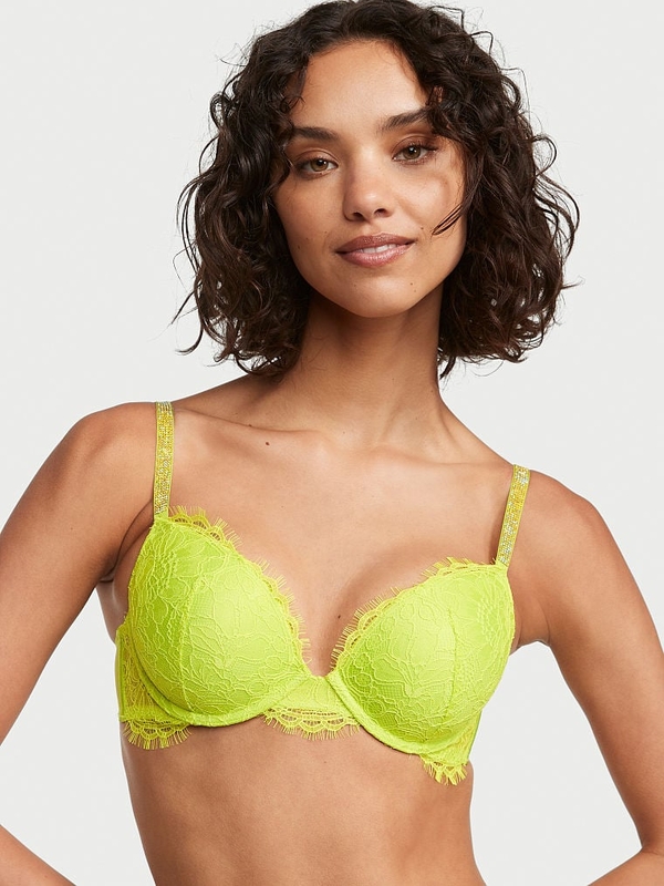 Shine Strap Lace Push-Up Bra