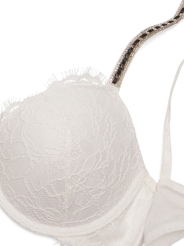 Buy Victoria's Secret Coconut White Lace Skinny Chain Shine Strap Push Up  Bra from Next Luxembourg