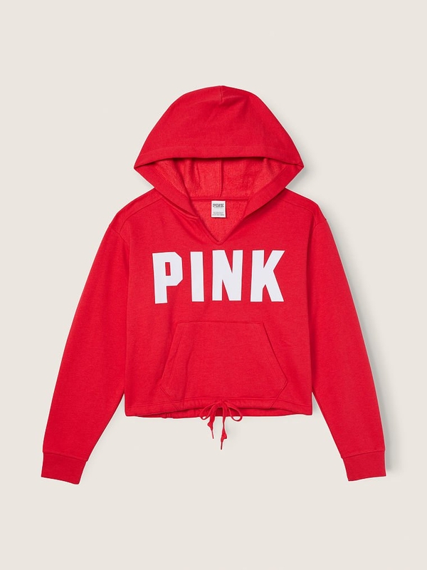 Pink victoria secret crop deals top hoodie