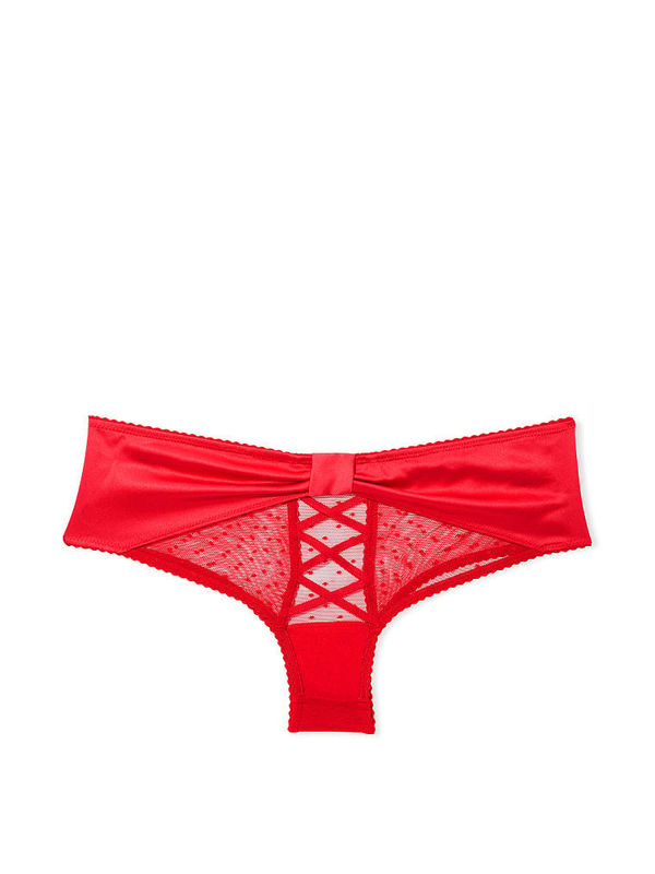 Shimmer Lace-Waist Cotton Cheeky Panty