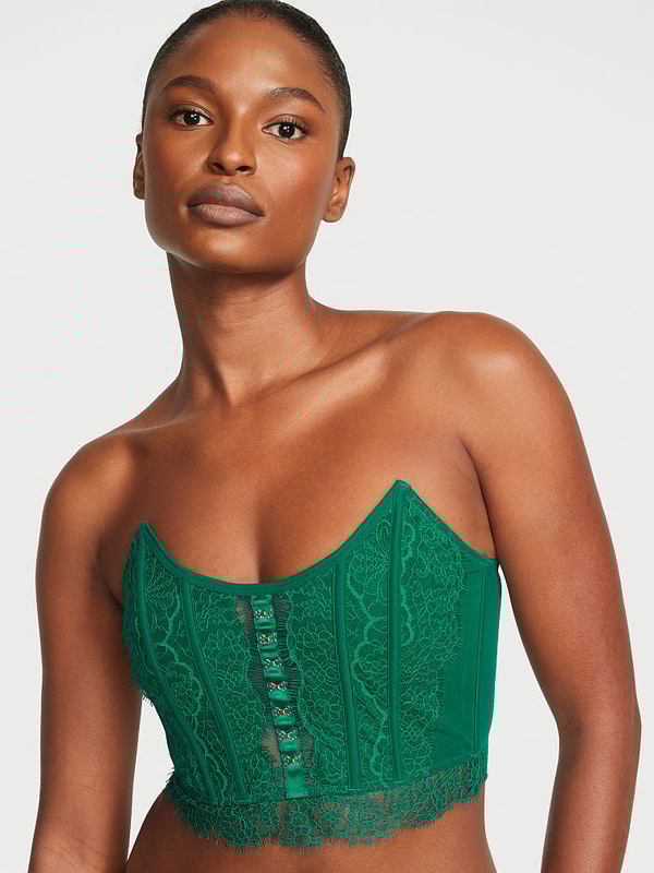 Strapless lace bustier top store