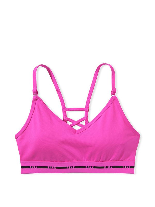 VICTORIAS SECRET PINK ACTIVE Ultimate lightly lined wireless Sports Bra M  Logo