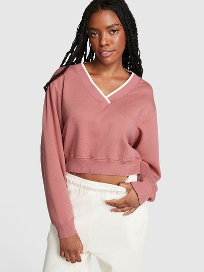 Pink fleece clearance top pullover