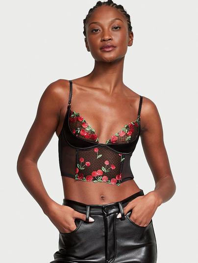 Buy Cherry Embroidery Quarter-Cup Corset Top in Jeddah