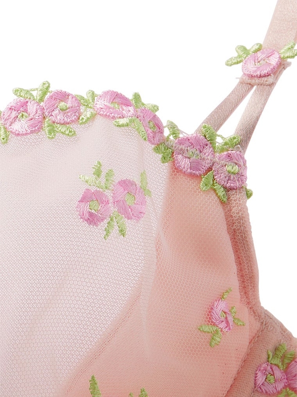 Wicked Rosebud Embroidery Unlined Balconette Bra