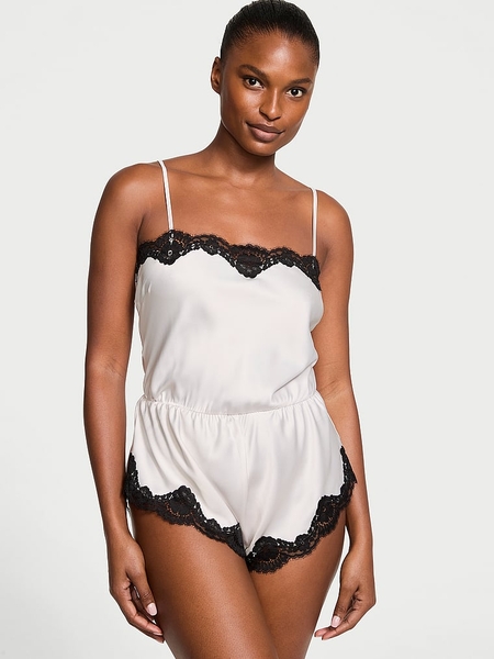 Buy Victorias Secret Satin Lace Trim Romper online in Jeddah Victoria s Secret KSA