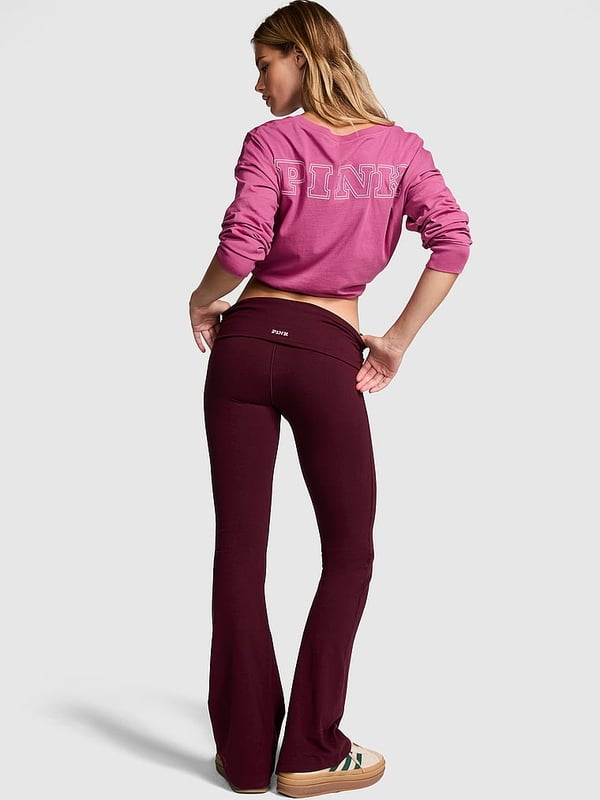 Buy PINK All Day Cotton Foldover Flare Leggings online in Jeddah Victoria s Secret KSA